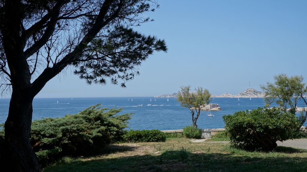 View of the bay of Marseille from the park 