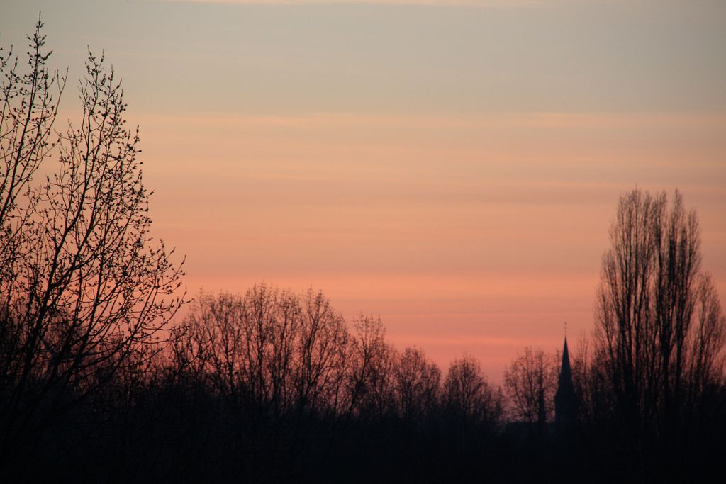 Sunrise in Amstelveen, in direction of Oudekerk