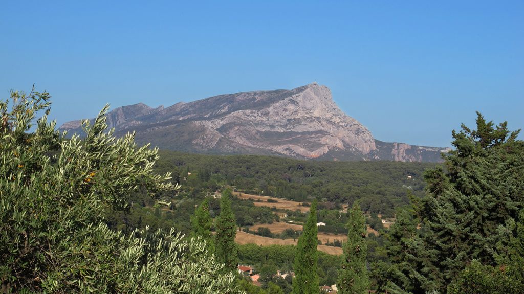 St Victoire in summer evening lights