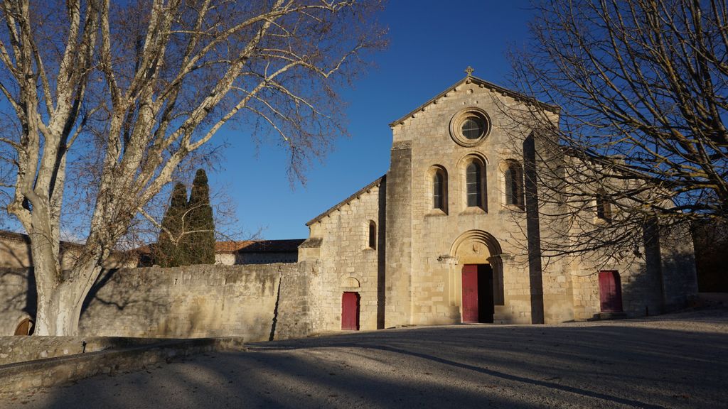 Silvacane Abbey, in La Roque-d'Anthéron, in winter lights