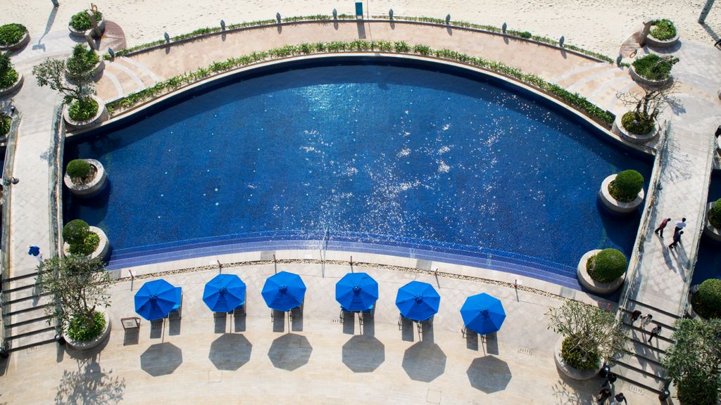View of the pool at the Sheraton Dameisha Resort, Shenzhen